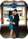 Navy Circle Initials Photo Save the Date Cards Image 3 of 6